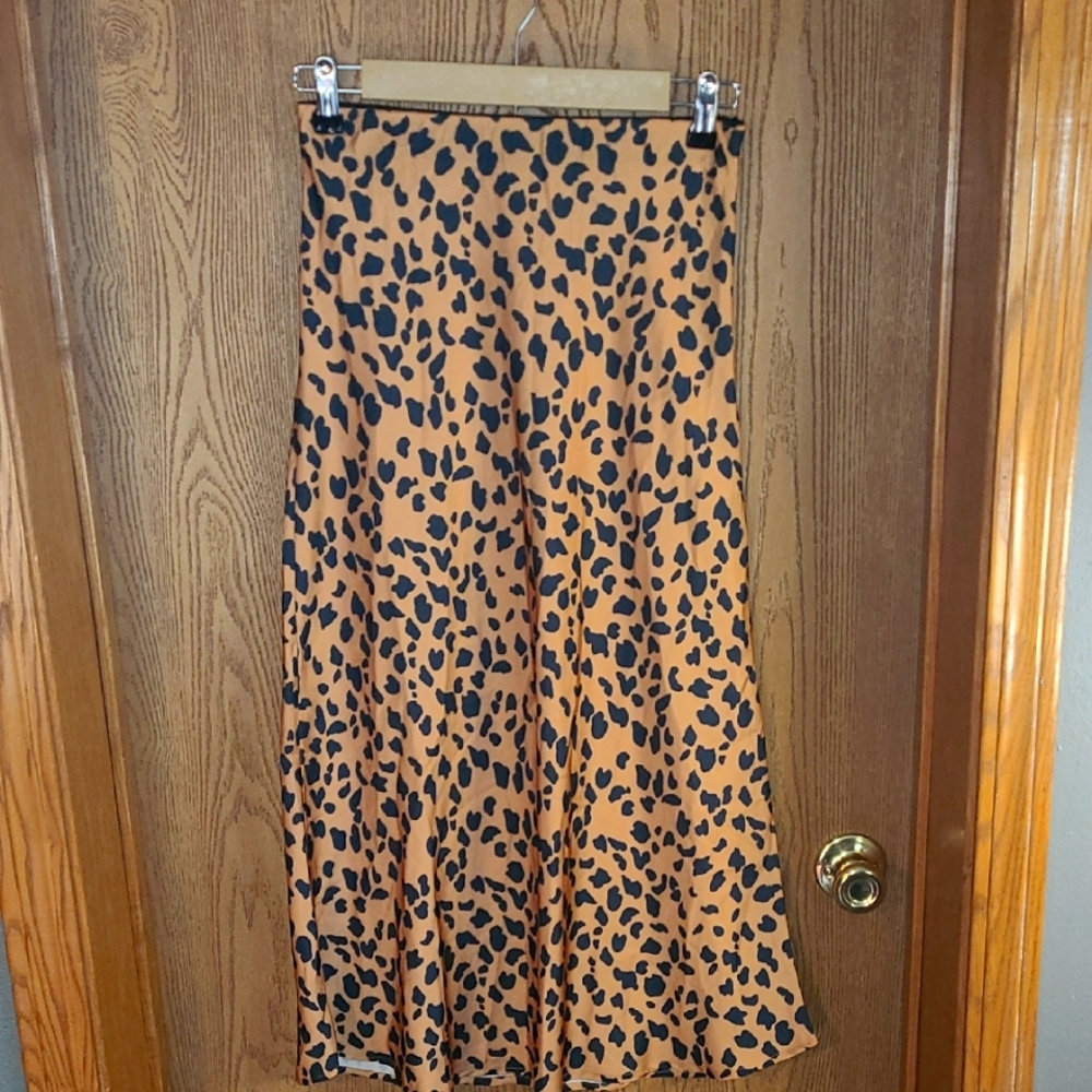 SOLD--  Urban Outfitters Tan and Black Animal Print Skirt